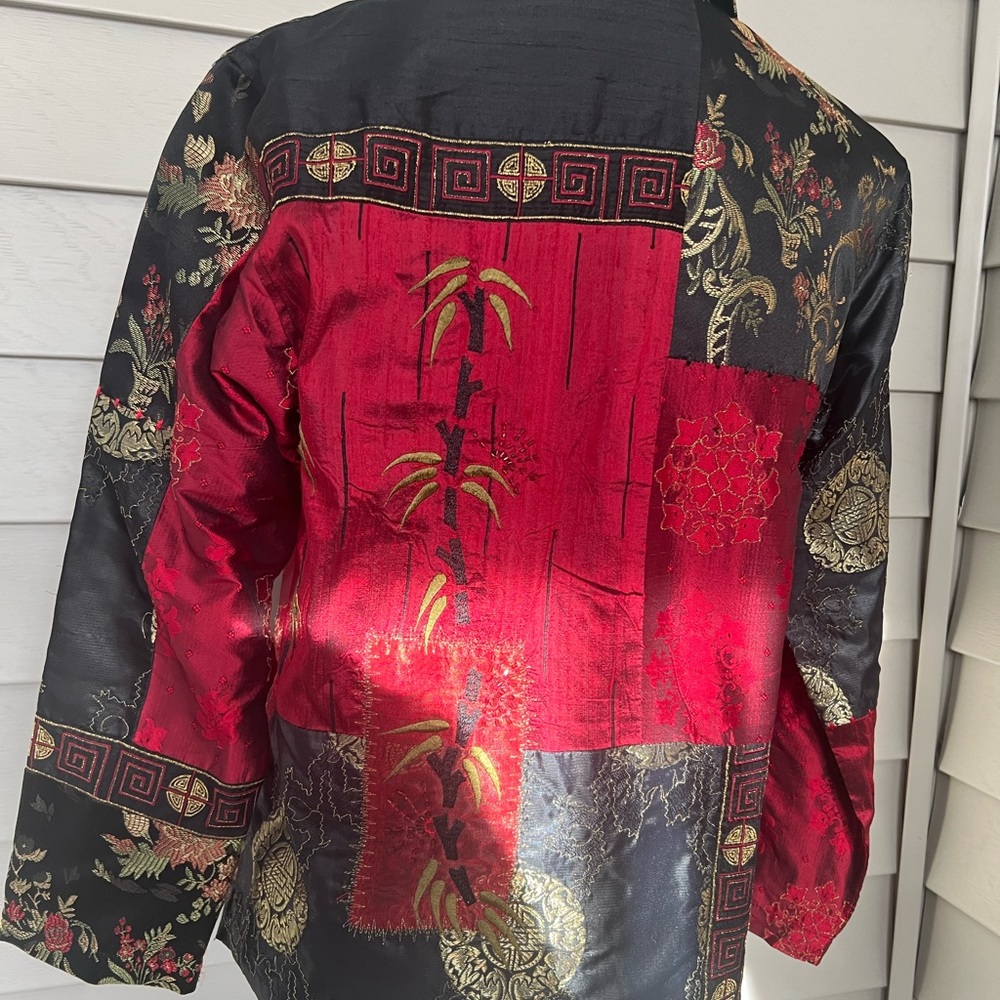 Chico’s Patchwork Asian Style Jacket Size 0 - image 2